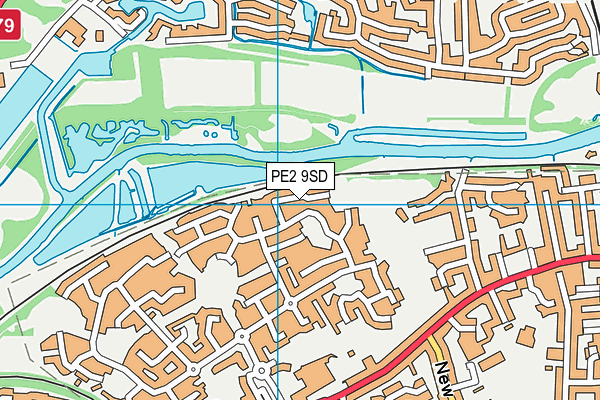 PE2 9SD map - OS VectorMap District (Ordnance Survey)