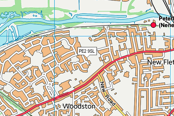 PE2 9SL map - OS VectorMap District (Ordnance Survey)
