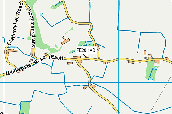 PE20 1AD map - OS VectorMap District (Ordnance Survey)