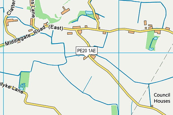 PE20 1AE map - OS VectorMap District (Ordnance Survey)