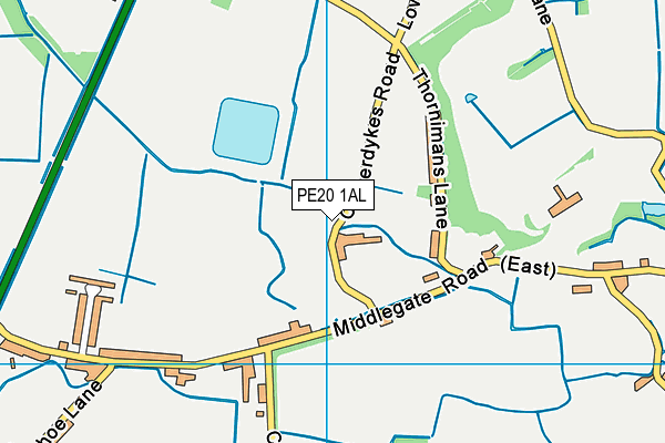 PE20 1AL map - OS VectorMap District (Ordnance Survey)