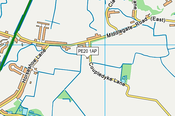 PE20 1AP map - OS VectorMap District (Ordnance Survey)
