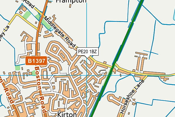 PE20 1BZ map - OS VectorMap District (Ordnance Survey)