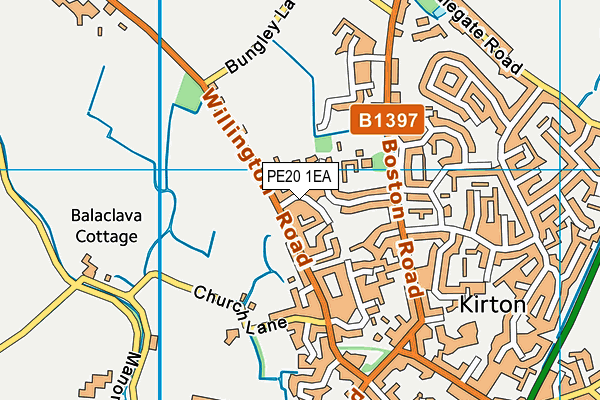 PE20 1EA map - OS VectorMap District (Ordnance Survey)