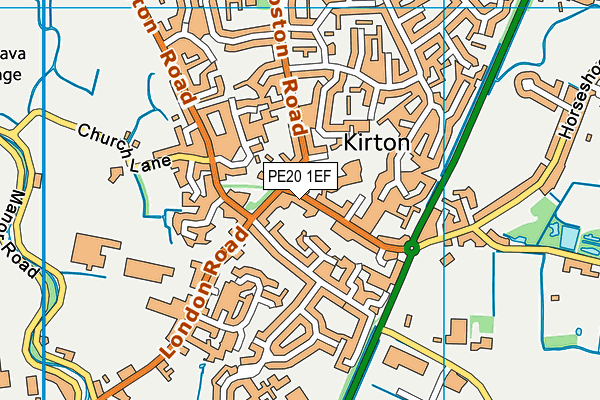 PE20 1EF map - OS VectorMap District (Ordnance Survey)