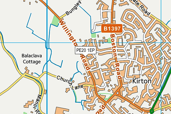 PE20 1EP map - OS VectorMap District (Ordnance Survey)