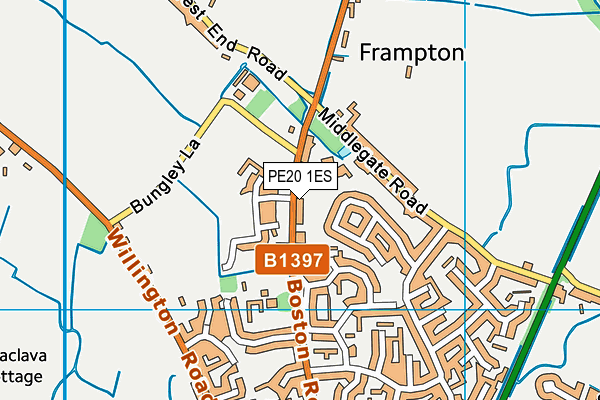 PE20 1ES map - OS VectorMap District (Ordnance Survey)