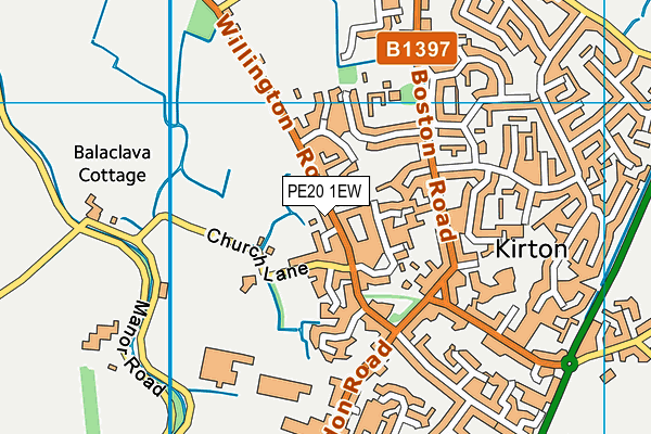PE20 1EW map - OS VectorMap District (Ordnance Survey)