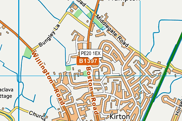 PE20 1EX map - OS VectorMap District (Ordnance Survey)