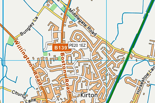 PE20 1EZ map - OS VectorMap District (Ordnance Survey)