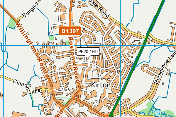 PE20 1HD map - OS VectorMap District (Ordnance Survey)