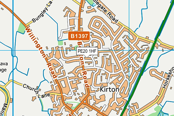 PE20 1HF map - OS VectorMap District (Ordnance Survey)