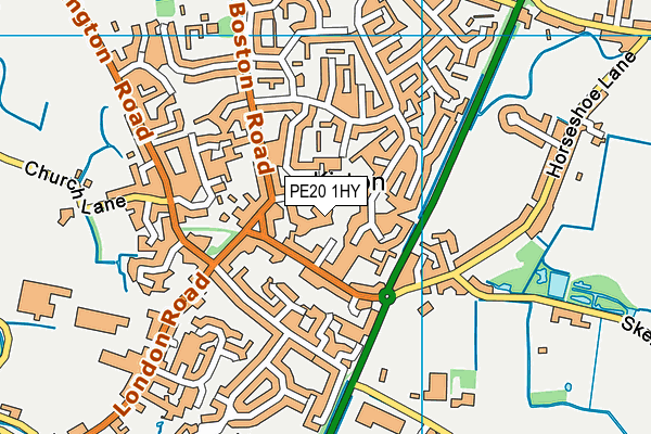 PE20 1HY map - OS VectorMap District (Ordnance Survey)