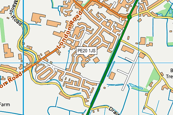 PE20 1JS map - OS VectorMap District (Ordnance Survey)