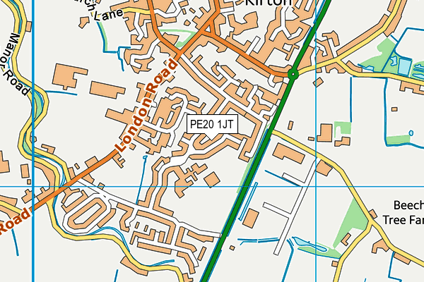 PE20 1JT map - OS VectorMap District (Ordnance Survey)