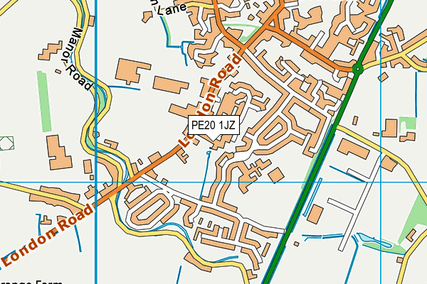 PE20 1JZ map - OS VectorMap District (Ordnance Survey)