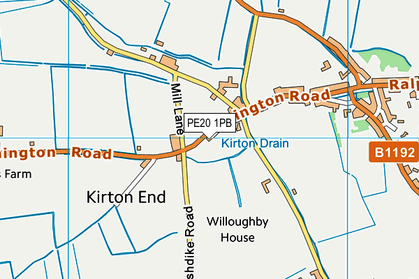 PE20 1PB map - OS VectorMap District (Ordnance Survey)