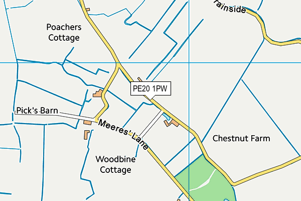 PE20 1PW map - OS VectorMap District (Ordnance Survey)