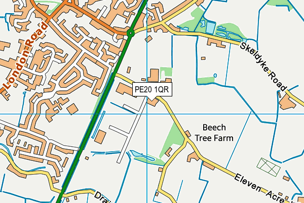 PE20 1QR map - OS VectorMap District (Ordnance Survey)