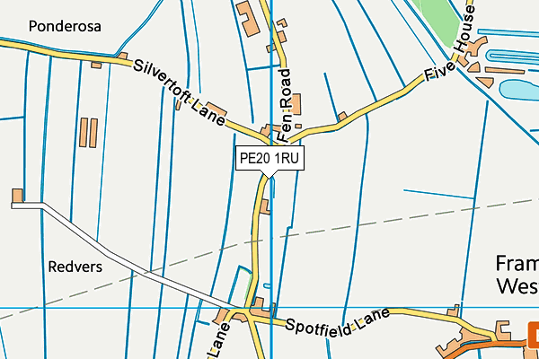 PE20 1RU map - OS VectorMap District (Ordnance Survey)