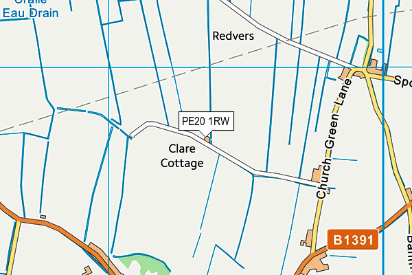 PE20 1RW map - OS VectorMap District (Ordnance Survey)