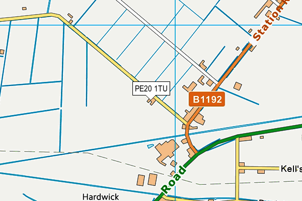 PE20 1TU map - OS VectorMap District (Ordnance Survey)