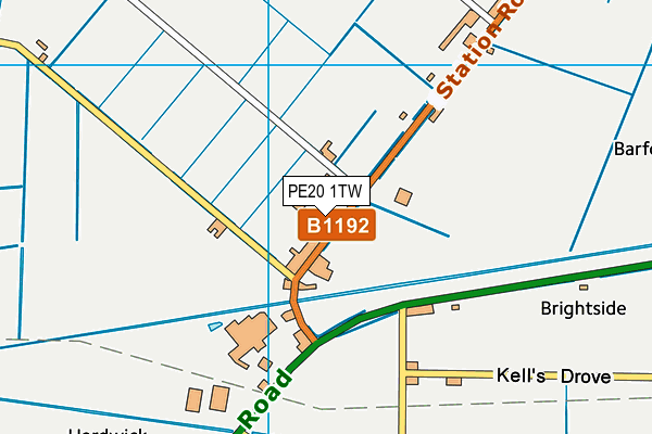 PE20 1TW map - OS VectorMap District (Ordnance Survey)
