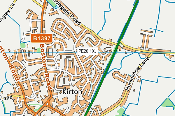 PE20 1XJ map - OS VectorMap District (Ordnance Survey)