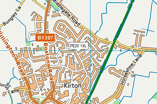 PE20 1XL map - OS VectorMap District (Ordnance Survey)