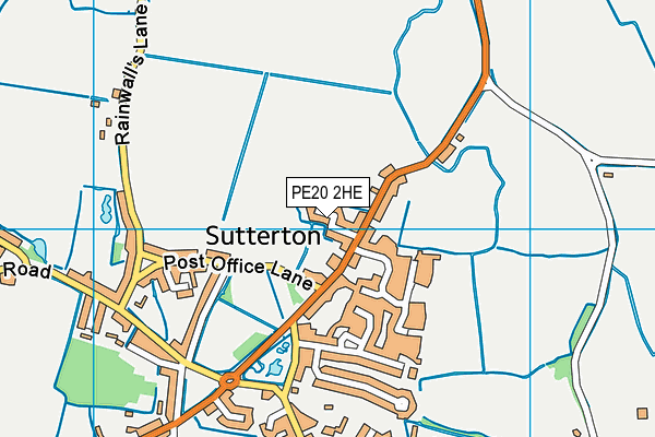 PE20 2HE map - OS VectorMap District (Ordnance Survey)