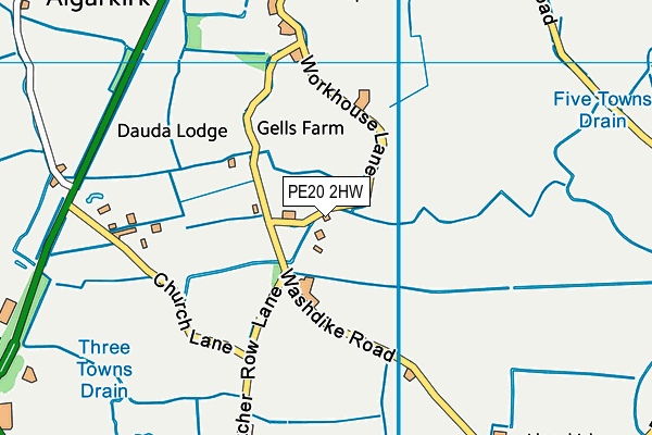 PE20 2HW map - OS VectorMap District (Ordnance Survey)