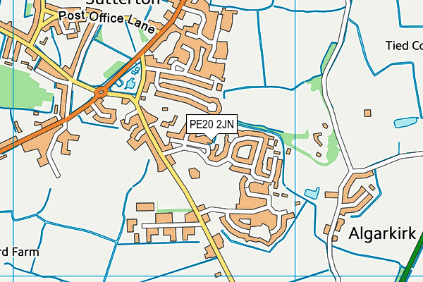 The Fourfields Church of England School, Sutterton map (PE20 2JN) - OS VectorMap District (Ordnance Survey)