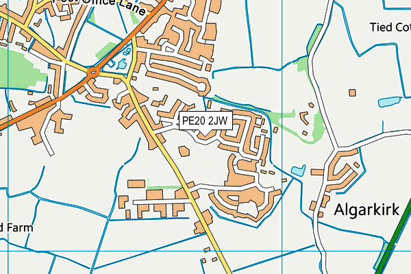 PE20 2JW map - OS VectorMap District (Ordnance Survey)
