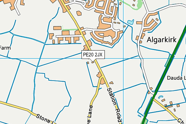 PE20 2JX map - OS VectorMap District (Ordnance Survey)