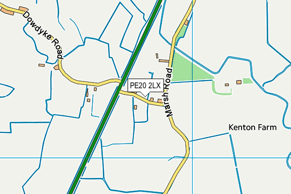 PE20 2LX map - OS VectorMap District (Ordnance Survey)