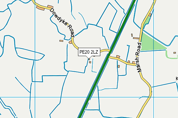 PE20 2LZ map - OS VectorMap District (Ordnance Survey)