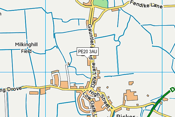PE20 3AU map - OS VectorMap District (Ordnance Survey)