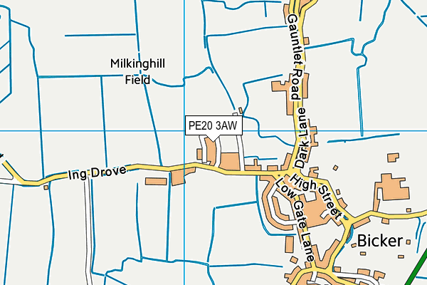 PE20 3AW map - OS VectorMap District (Ordnance Survey)