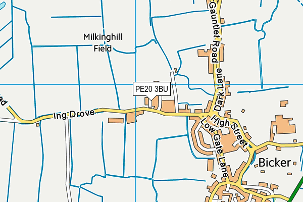 PE20 3BU map - OS VectorMap District (Ordnance Survey)