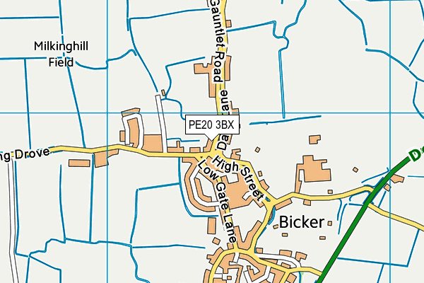 PE20 3BX map - OS VectorMap District (Ordnance Survey)