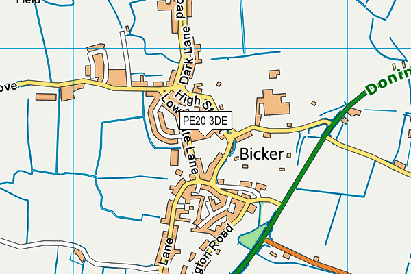 PE20 3DE map - OS VectorMap District (Ordnance Survey)