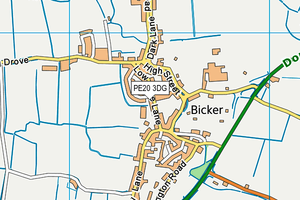 PE20 3DG map - OS VectorMap District (Ordnance Survey)