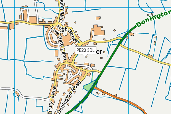 PE20 3DL map - OS VectorMap District (Ordnance Survey)