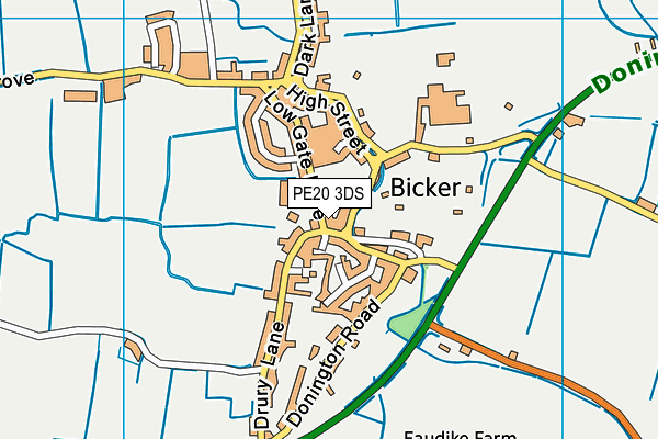 PE20 3DS map - OS VectorMap District (Ordnance Survey)