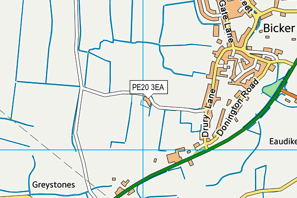 PE20 3EA map - OS VectorMap District (Ordnance Survey)