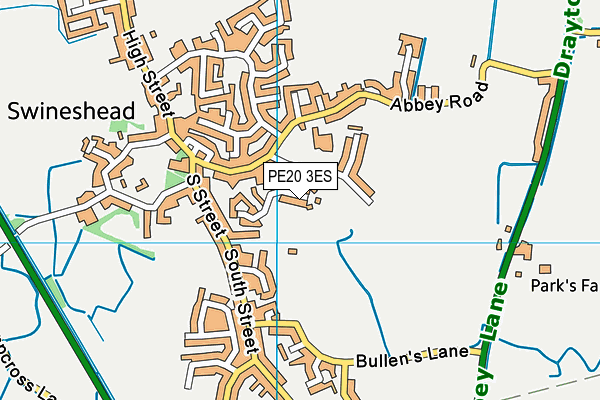 PE20 3ES map - OS VectorMap District (Ordnance Survey)