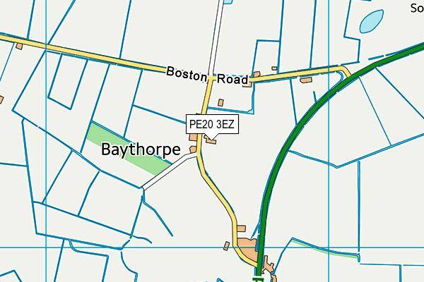 PE20 3EZ map - OS VectorMap District (Ordnance Survey)