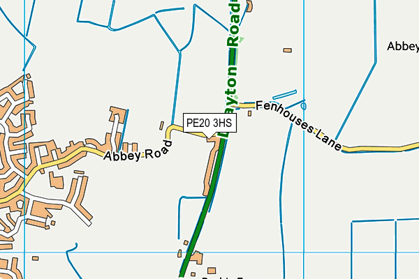 PE20 3HS map - OS VectorMap District (Ordnance Survey)