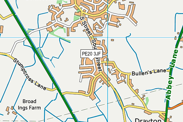 PE20 3JF map - OS VectorMap District (Ordnance Survey)