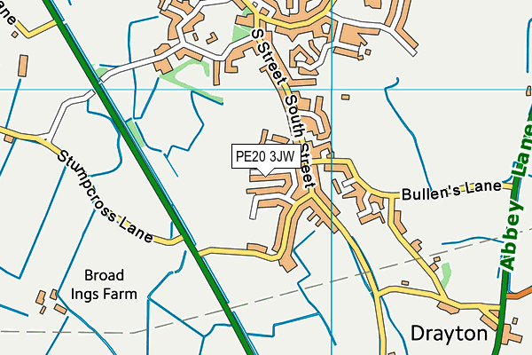 PE20 3JW map - OS VectorMap District (Ordnance Survey)